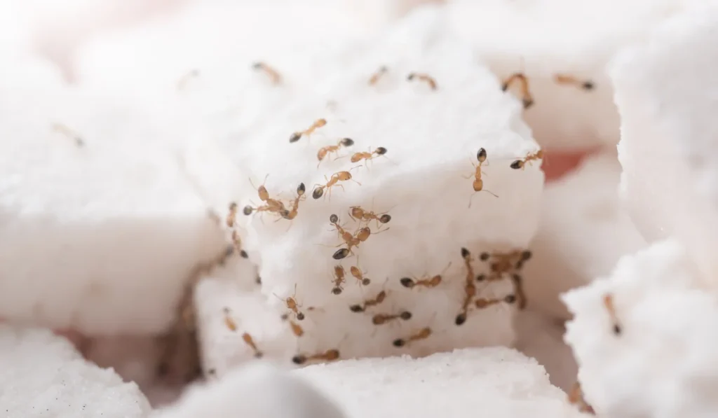 ants on sugar cube